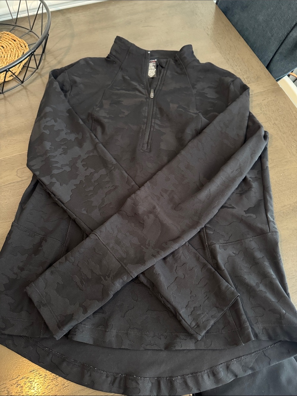 Black Camo Quarter-Zip Pullover